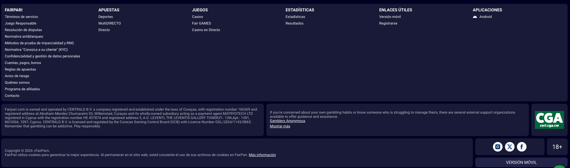 Licencia Fairpari, seguridad y juego responsable